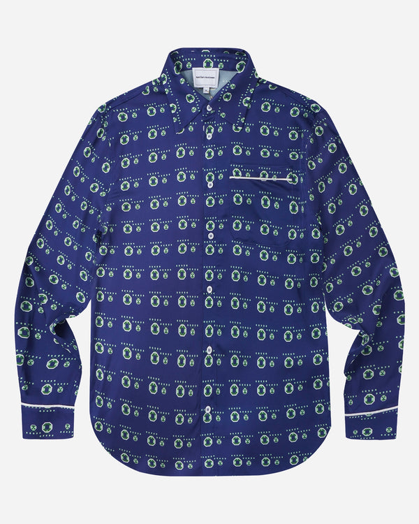 N4E Navy Orb Button Down