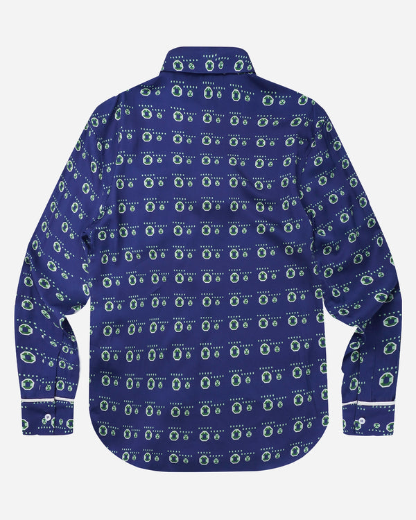 N4E Navy Orb Button Down